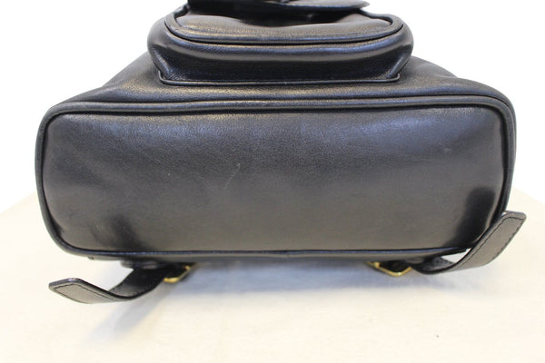 GUCCI Backpack Bamboo Black Leather Handbag