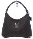 GUCCI Black Monogram Abbey D Ring Hobo Bag 268636 