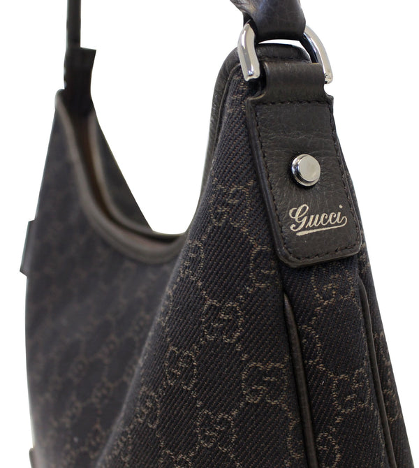 GUCCI Black Monogram Abbey D Ring Hobo Bag 268636 