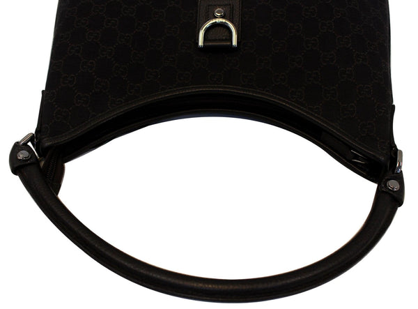 GUCCI Black Monogram Abbey D Ring Hobo Bag 268636 