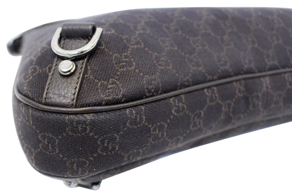 GUCCI Black Monogram Abbey D Ring Hobo Bag 268636 