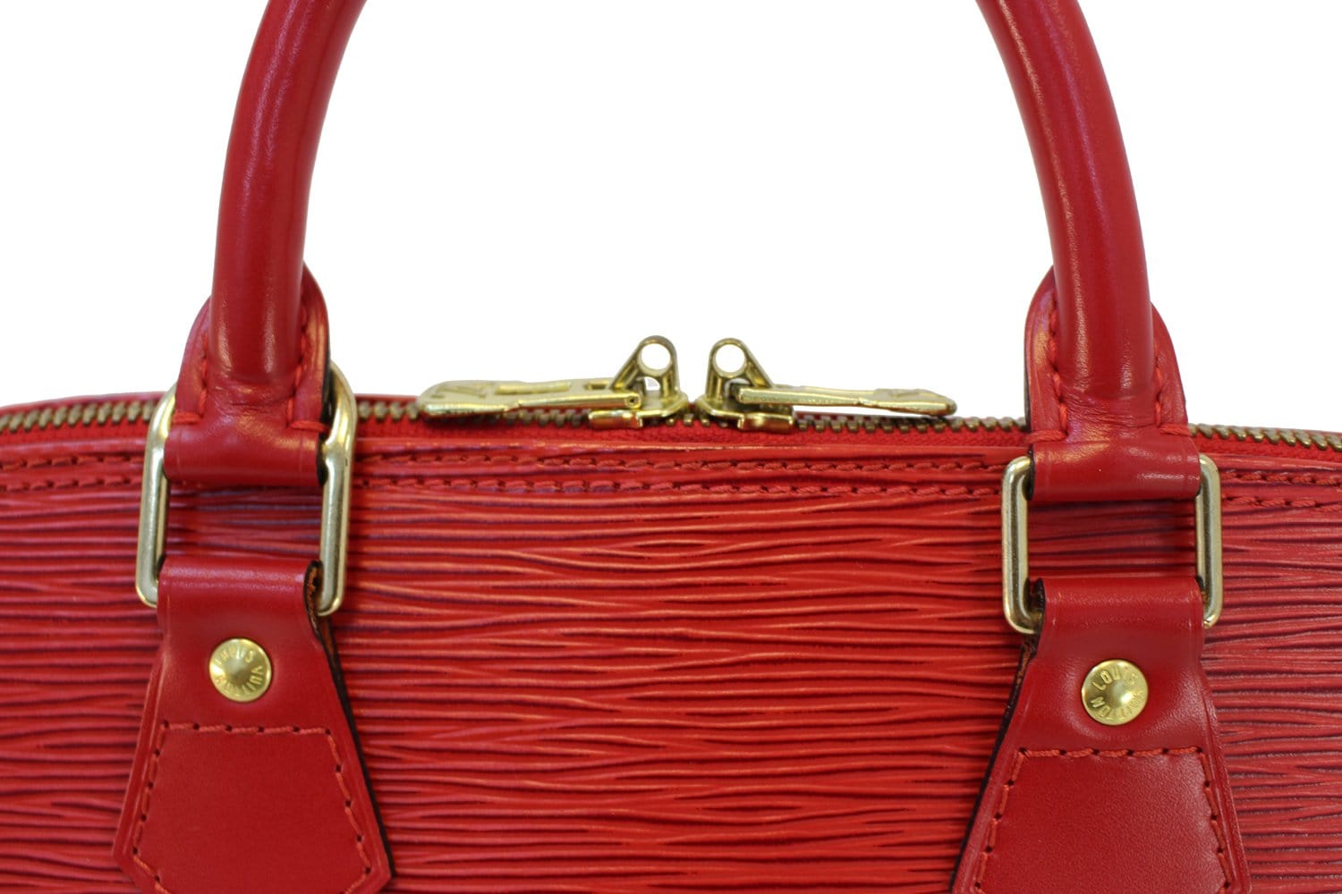 Louis Vuitton Authentic Epi Leather Red Segur PM Hand Bag Purse Auth LV