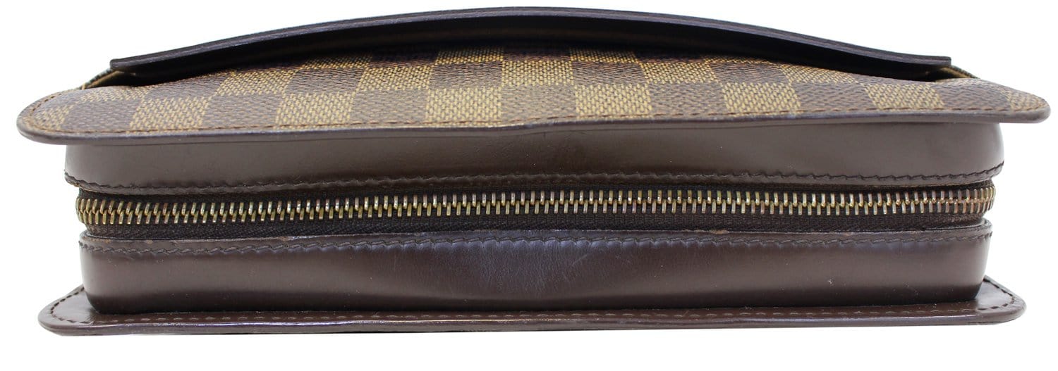 Louis Vuitton Pochette Saint Louis Clutch Damier Ebene Canvas Leather –