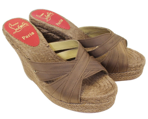 CHRISTIAN LOUBOUTIN Cataribbons Espadrille Wedges Size 36