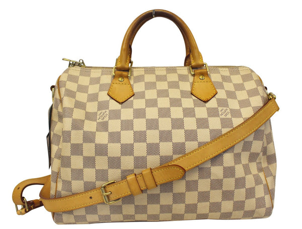 LOUIS VUITTON Damier Azur Speedy 30 Bandouliere Satchel Bag