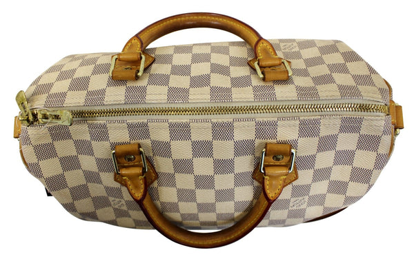 LOUIS VUITTON Damier Azur Speedy 30 Bandouliere Satchel Bag