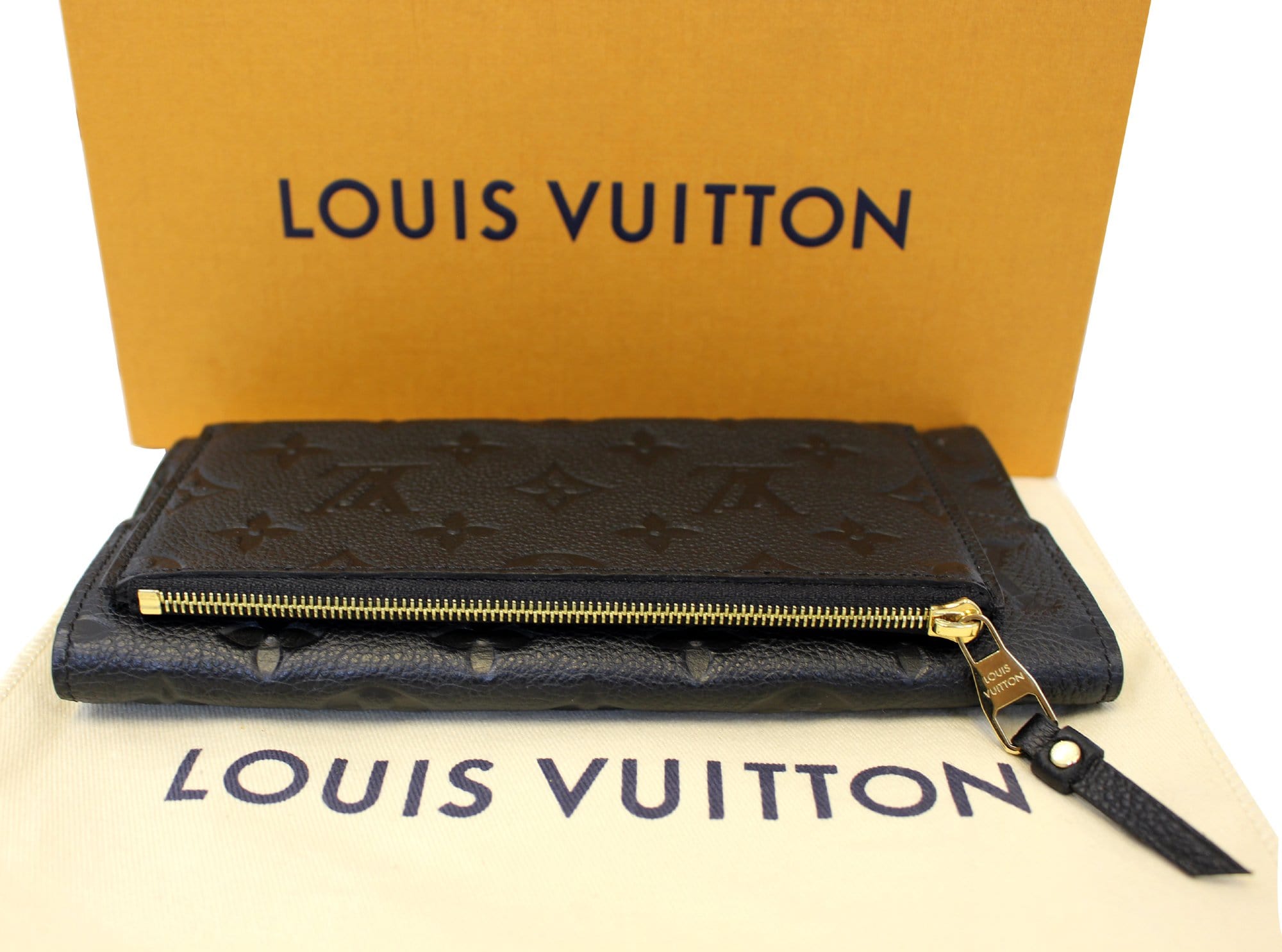 LOUIS VUITTON Black Monogram Empreinte Leather Curieuse Wallet