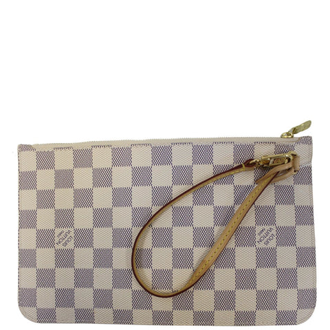 LOUIS VUITTON Pochette Wristlet Pouch Neverfull MM Damier Azur