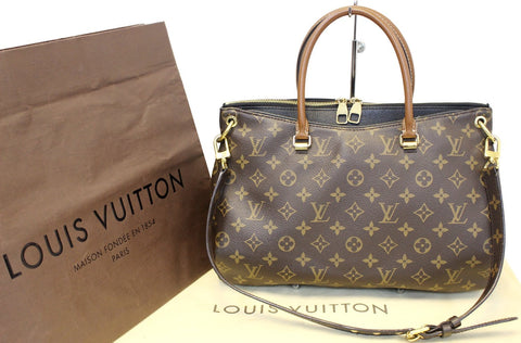 LOUIS VUITTON Black Monogram Canvas Pallas 2Way Shoulder Bag