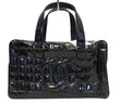 CHANEL Choco Bar Black Patent Leather Travel Bag