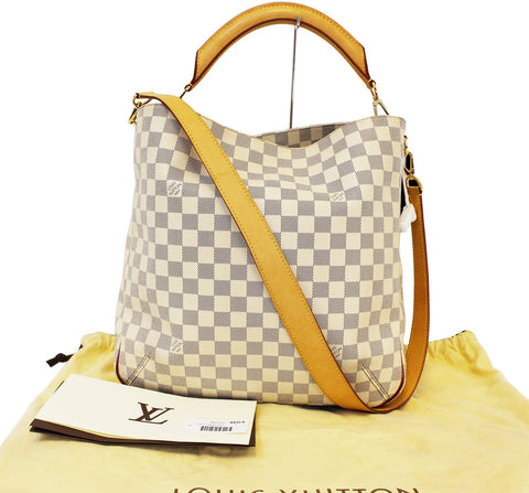 LOUIS VUITTON Soffi  Damier Azur Canvas White Shoulder Handbag