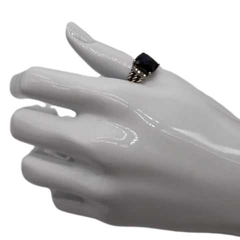 DAVID YURMAN Albion Sterling Silver Pave Diamond Black Ring