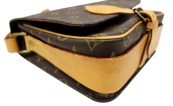 LOUIS VUITTON Used Monogram Brown Cartouchiere MM Messenger Bag