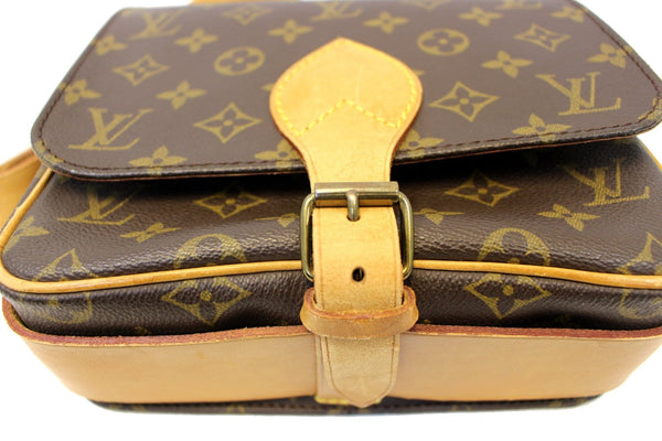 LOUIS VUITTON Used Monogram Brown Cartouchiere MM Messenger Bag
