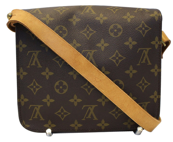 LOUIS VUITTON Used Monogram Brown Cartouchiere MM Messenger Bag