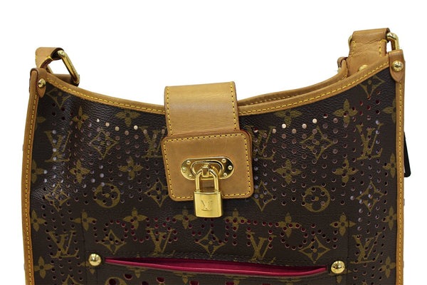 LOUIS VUITTON Fuchsia Monogram Perforated Musette Crossbody Bag