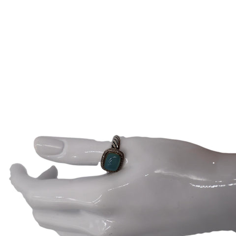 DAVID YURMAN Albion Sterling Silver Pave Diamond Green Ring