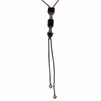 DAVID YURMAN Novella Y-Necklace Pave Diamond Silver Multicolor