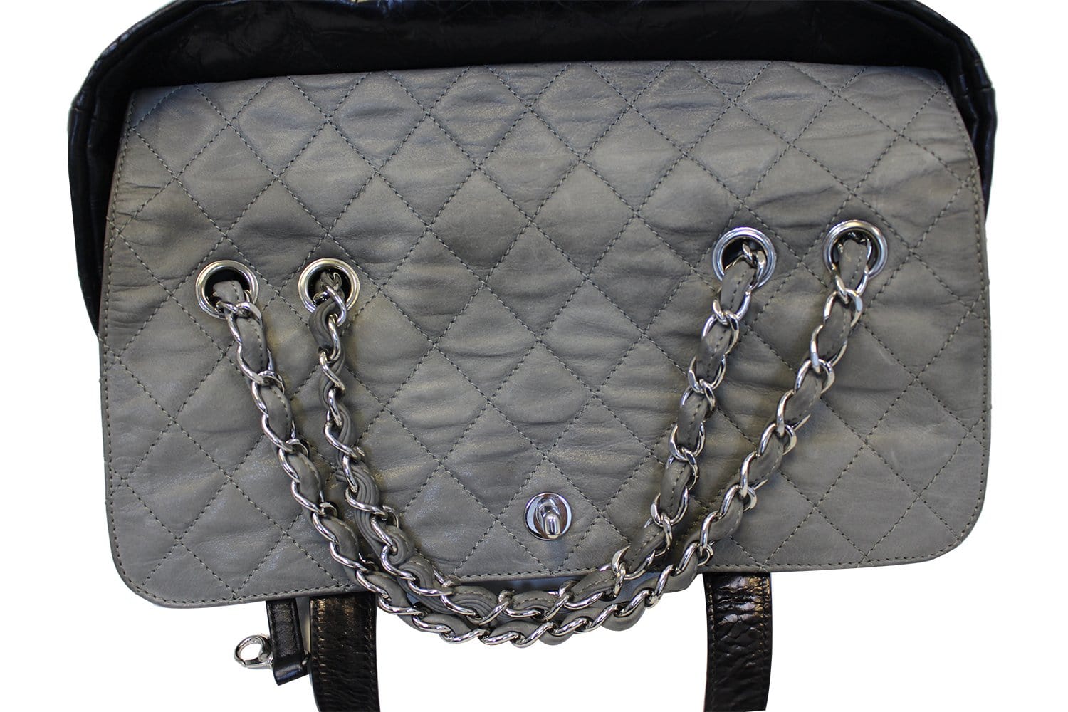 Chanel Tote Bag Black Leather 2 Way For Women