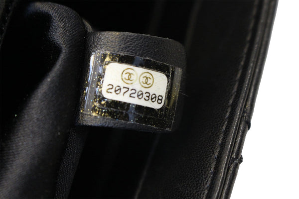 CHANEL Black Lambskin Leather Jumbo Flap Bag 