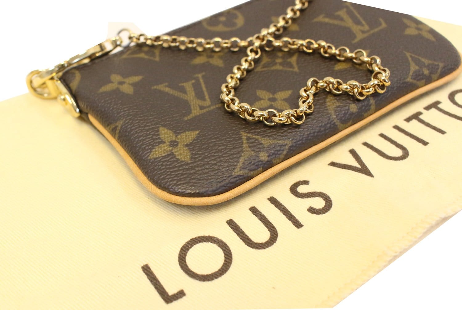 Louis Vuitton Brown Monogram Canvas Mini Pouch Milla with Chain