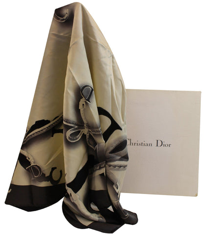 CHRISTIAN DIOR Black Almond scarf