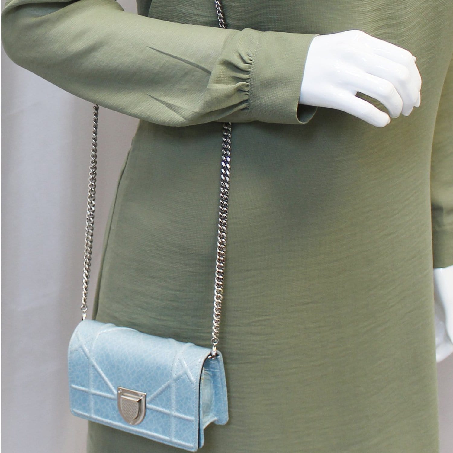 Christian Dior Blue Mini Diorama Flap Bag Small