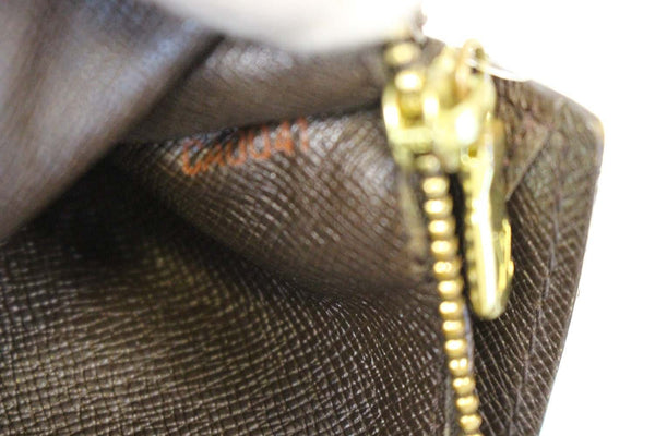 Louis Vuitton Sarah Damier Ebene Brown Wallet with gold zip