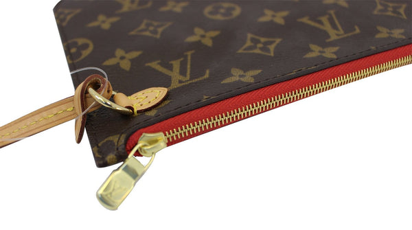 LOUIS VUITTON Monogram Canvas Red Pochette Pouch For Neverfull