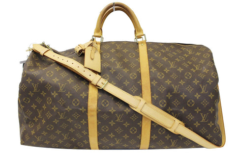 LOUIS VUITTON Monogram Canvas Keepall 60 Bandouliere Bag