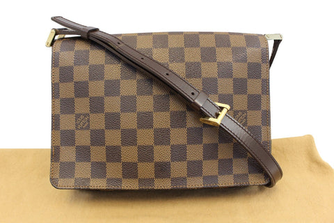 LOUIS VUITTON Damier Ebene Musette Tango Shoulder Bag