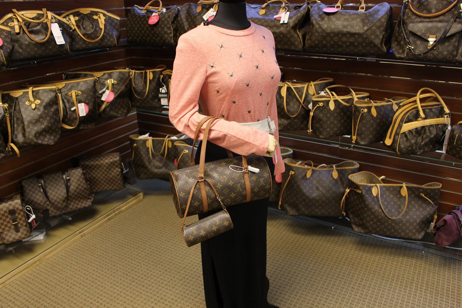 Papillon leather handbag Louis Vuitton Brown in Leather - 35027702