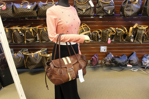 PRADA Burgundy Flap Shoulder Handbag