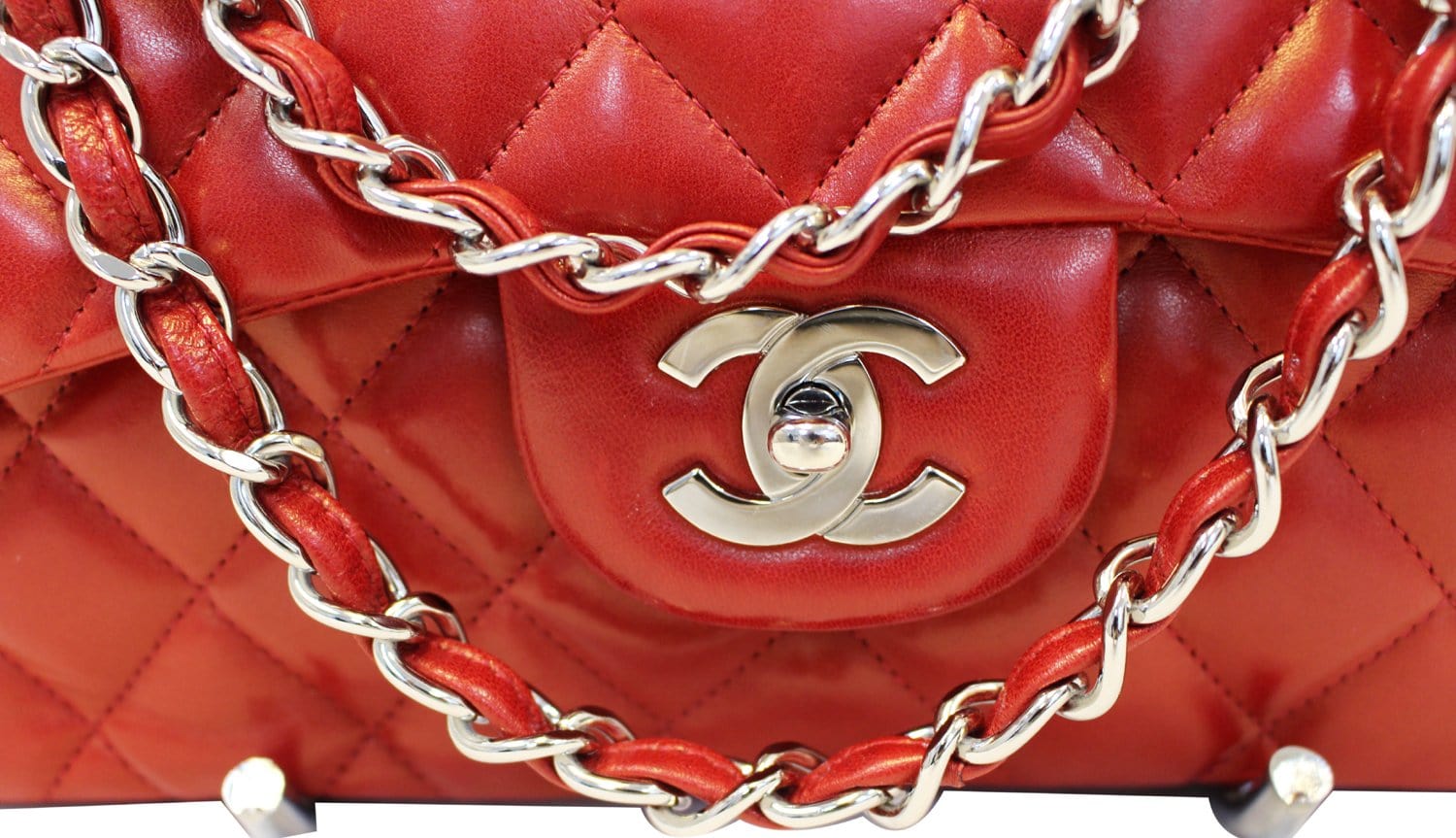 CHANEL Caviar Quilted Jumbo Double Flap Red 1109195