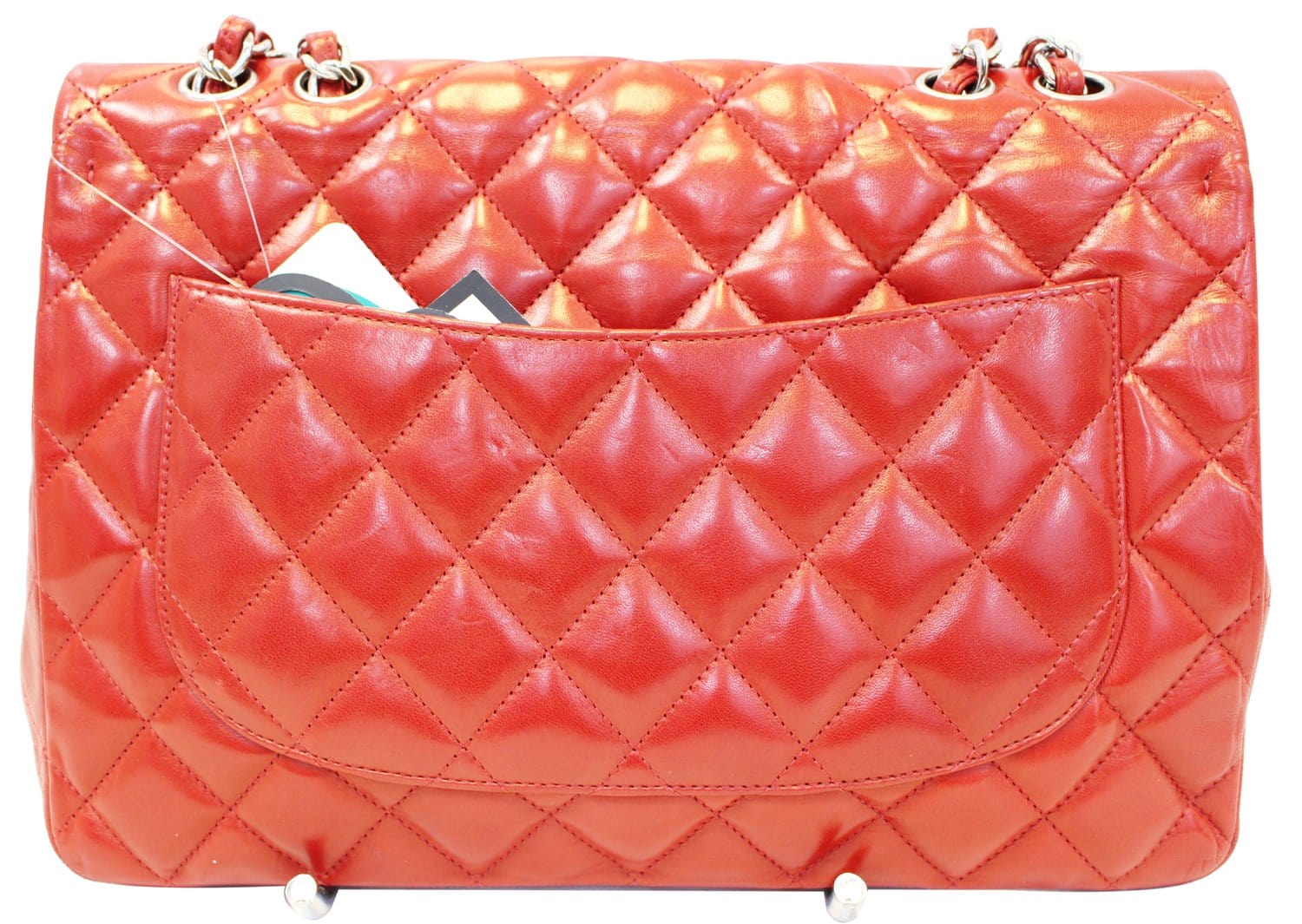 Chanel Classic Quilted Lambskin Jumbo Double Flap Bag in Peach