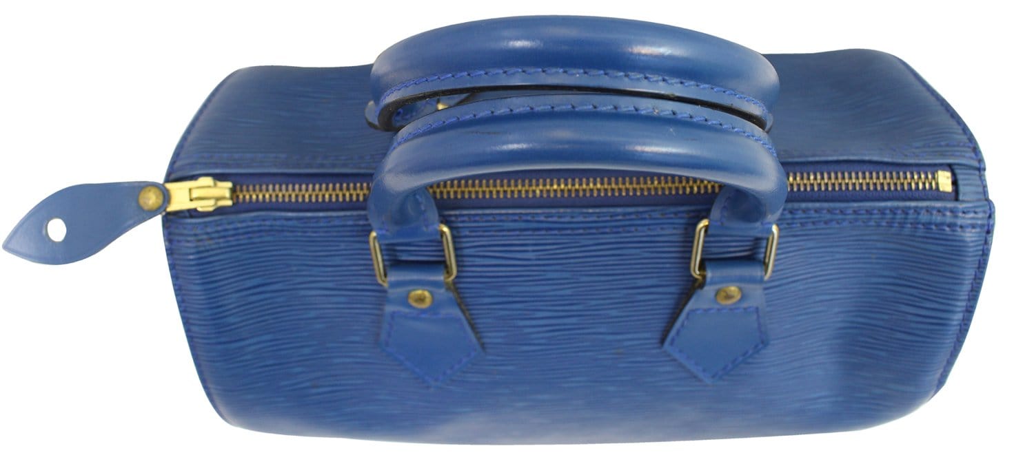 Louis Vuitton Speedy shoulder strap 25 blue denim epi leather ref