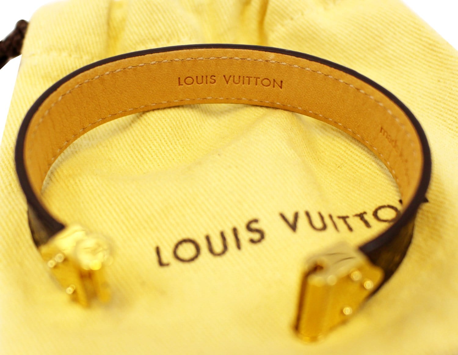 LOUIS VUITTON Monogram Canvas Nano Bracelet Size 17