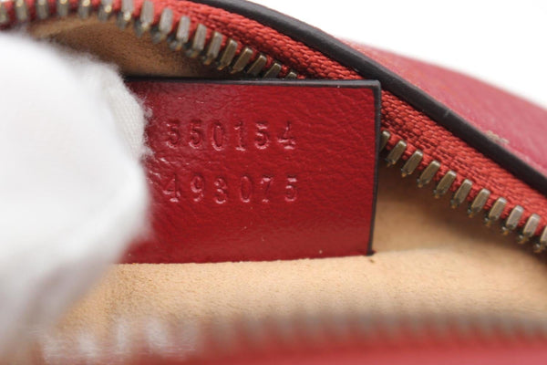 GUCCI GG Marmont Mini Round Leather Crossbody Bag Red 550154