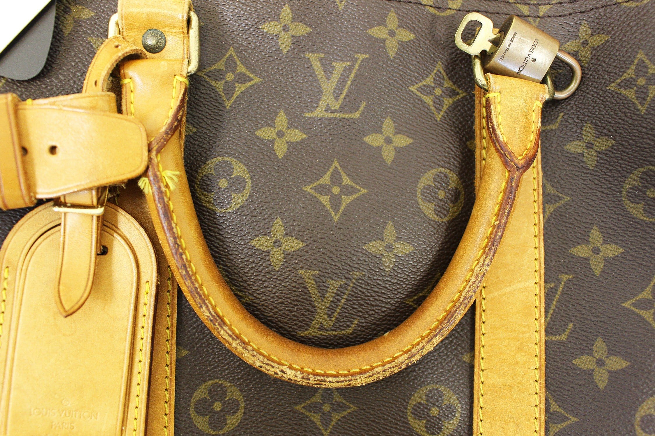 Shop Louis Vuitton Keepall Street Style Plain Leather Logo Boston