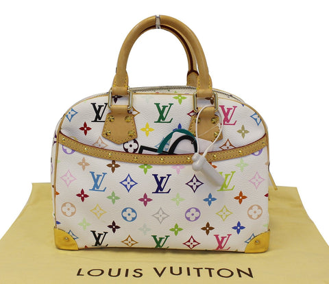 LOUIS VUITTON White Monogram Multicolor Trouville Satchel Bag