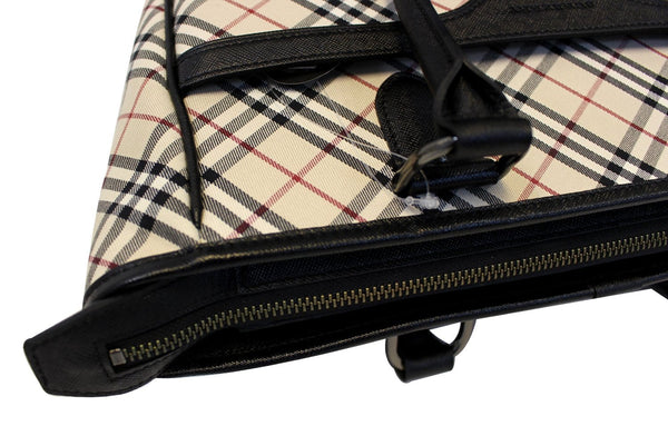 Burberry Shoulder Bag - BURBERRY Women Bag Check Plaid Jacquard - zip