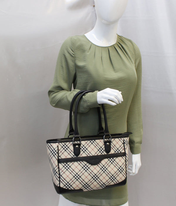 Burberry Shoulder Bag - BURBERRY Women Bag Check Plaid Jacquard - shop