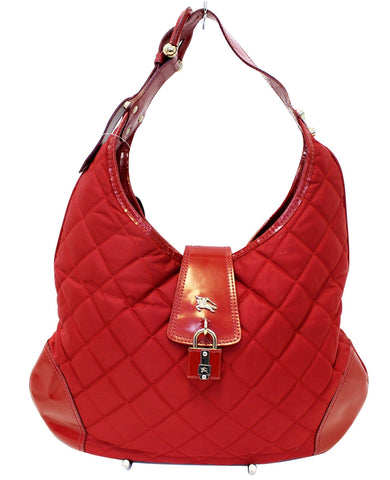BURBERRY Red Canvas Shoulder Bag