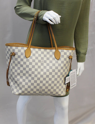 LOUIS VUITTON Damier Azur Neverfull MM Tote Bag
