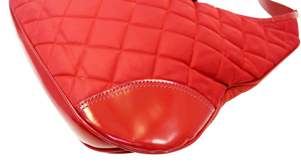 BURBERRY Red Canvas Shoulder Bag