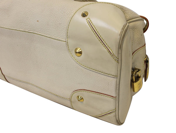 Brass studs lv Suhali Le Radieux White Leather Satchel