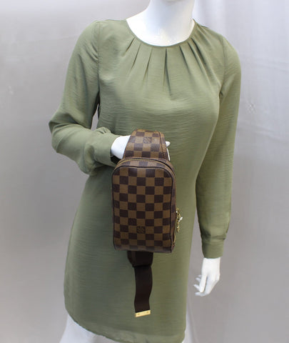 LOUIS VUITTON Damier Canvas Geronimos Brown Hip Bag