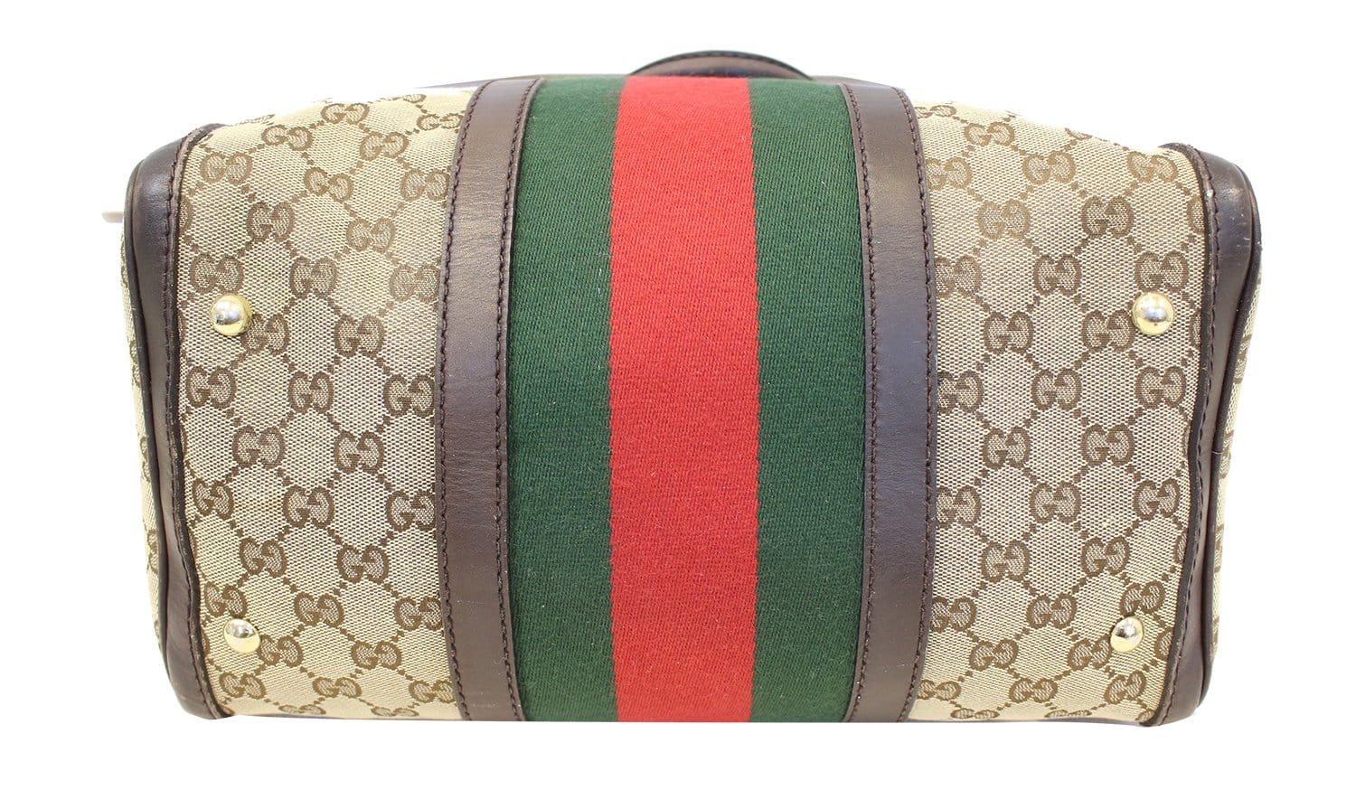 Gucci, Monogram GG Canvas Web Boston Bag, sand-colored c…