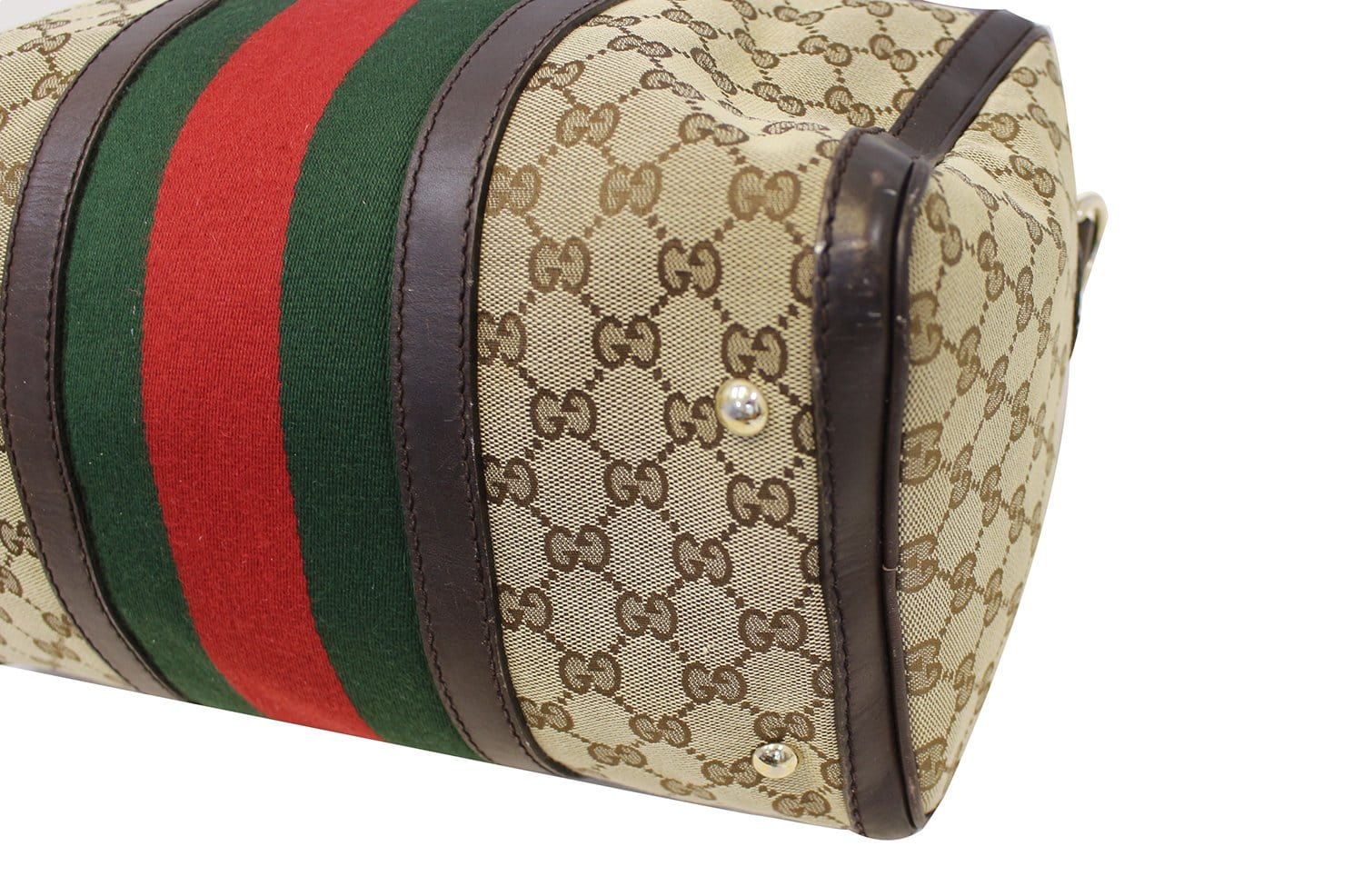 Gucci Web Original Logo Boston Bag Brown Beige - A World Of Goods For You,  LLC