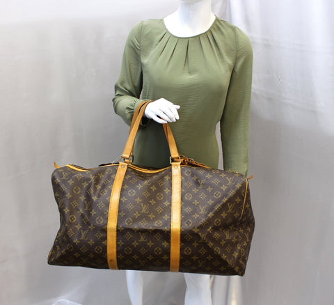 LOUIS VUITTON Monogram Sac Souple 55 Boston Bag